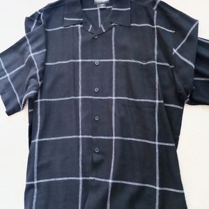 TRUST Men's Black & White Casual Button Down Shirt 3XL